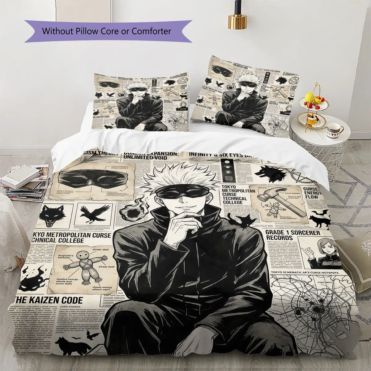 Jujutsu Kaisen Comfor Duvet Cover Kid's Bedding Set,Extra Large Size Ideal Gift Various Sizes Available -HE96
