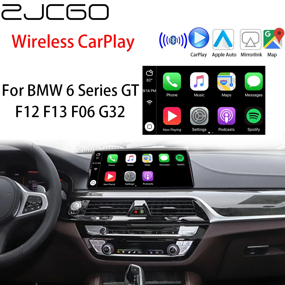 ZJCGO Wireless Apple CarPlay Android Auto interface adapter BOX For BMW 6 Series GT F12 F13 F06 G32 CIC EVO NBT System