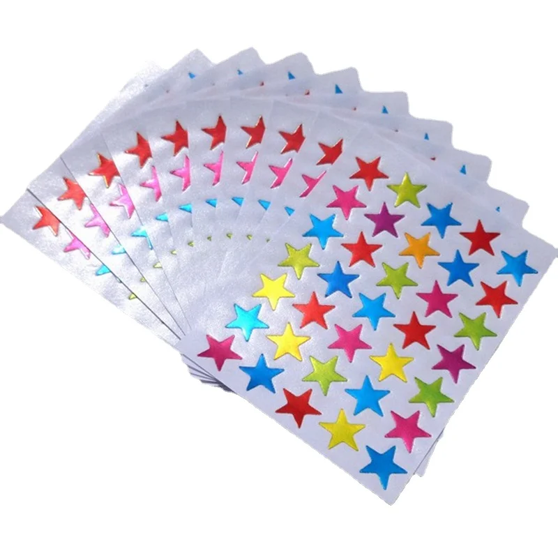 10Sheets/800pcs Stars Shape Stationery Stickers for Reward Children Students Notebook Decor Stickers Self-adhesive Labels