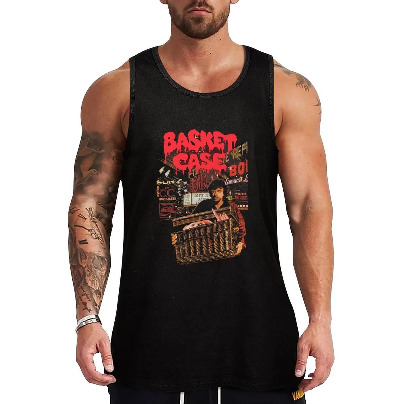 

Basket Case Tank Top Modern Print Tank Top Contemporary Graphic Shirt