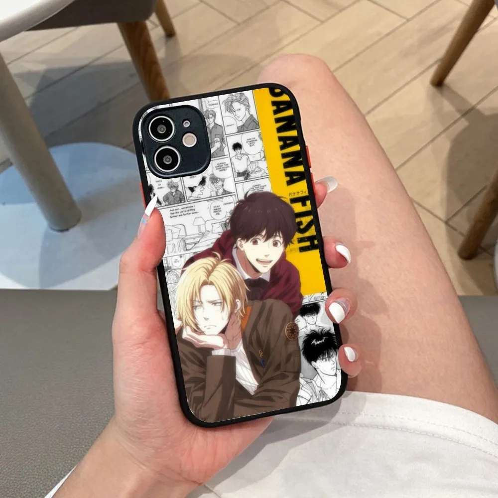 Anime BANANA FISH Phone Case For iPhone 14 X XR XS 7 8 Plus 11 12 13 pro MAX 13mini Matte Shockproof Case