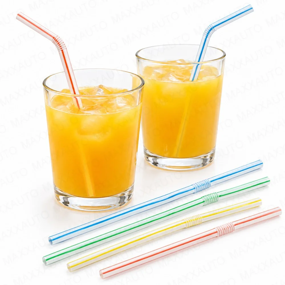100-2000PCS Drinking Straw Biodegradable Reusable for Smoothies Birthday Wedding Party Kitchen Multicolor Straws Dropshipper