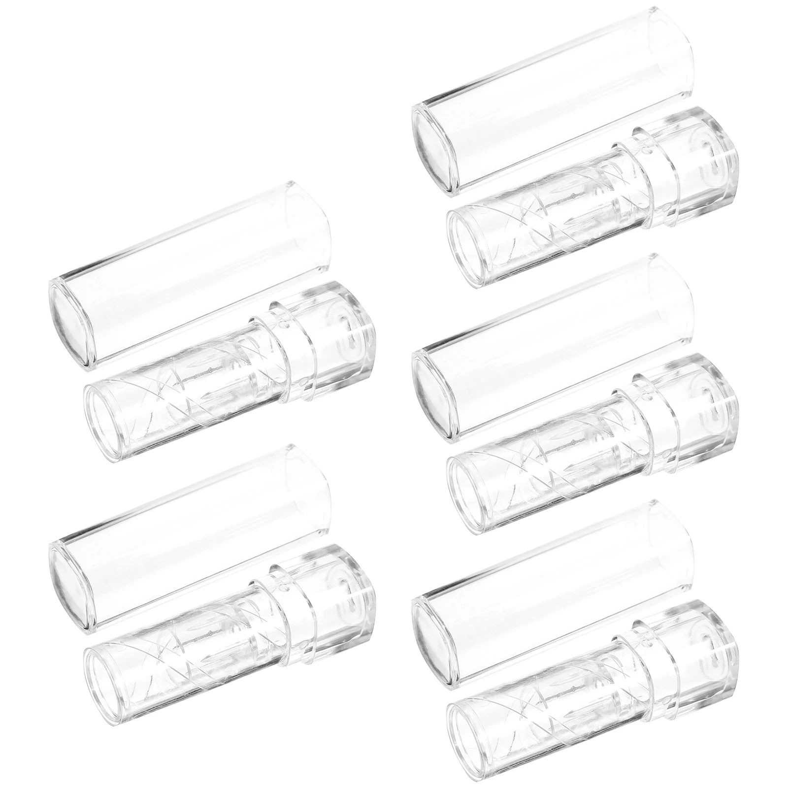 5개입 빈 립스틱 튜브 투명 립밤 용기 휴대용 재사용 가능한 플라스틱 바이알 DIY 글로스 보관 컴팩트 디자인