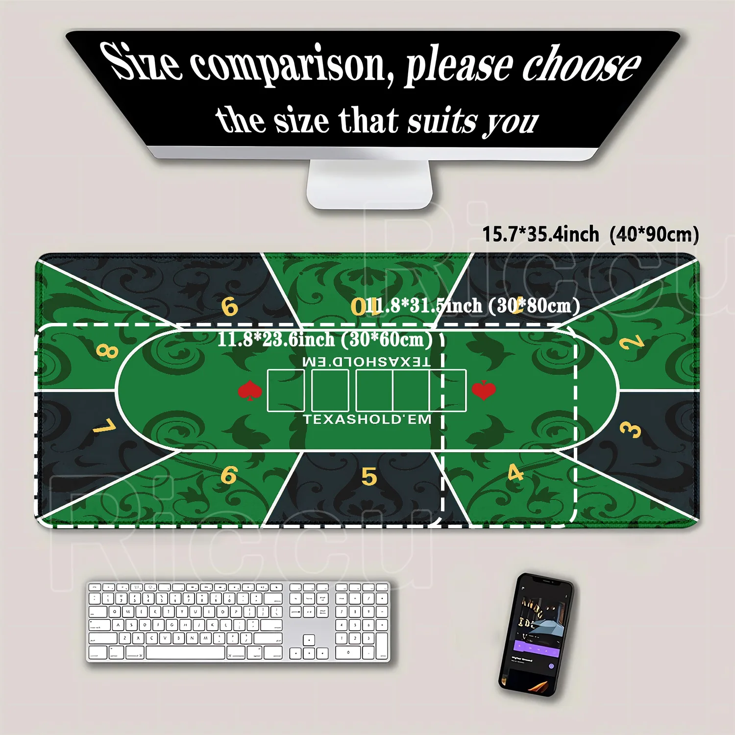 Mousepad Texas Hold’em poker R - Gaming Desk Mat บทวิจารณ์และราคา