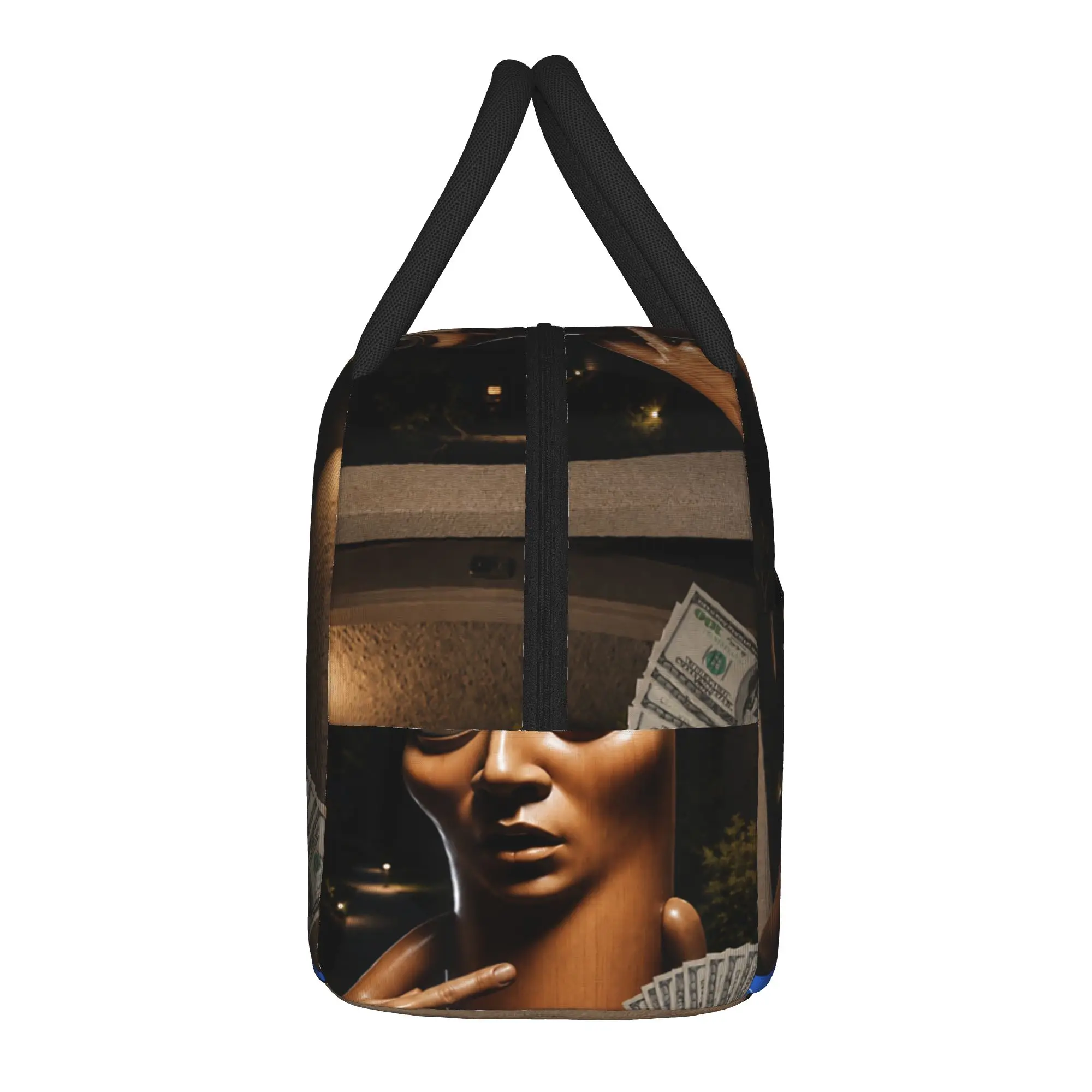 There is Motion at Your Front Tung Tung Tung Sahur Money Lunch Bag  Lunch Box Office Convenient Thermal Tote Handbags For Girls