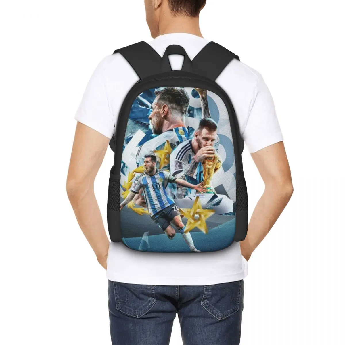 Football Player 10 Messi Soccer Travel Laptop Backpack, Business College School Computer Bag Gift for Men & Women