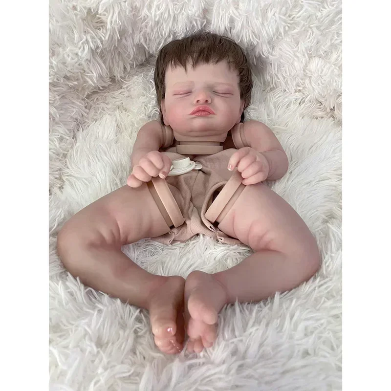 

19-дюймовый комплект куклы реборн Rosalie, пижак для новорожденных, детский реалистичный мягкий на ощупь, уже окрашенный, незавершенные части куклы
