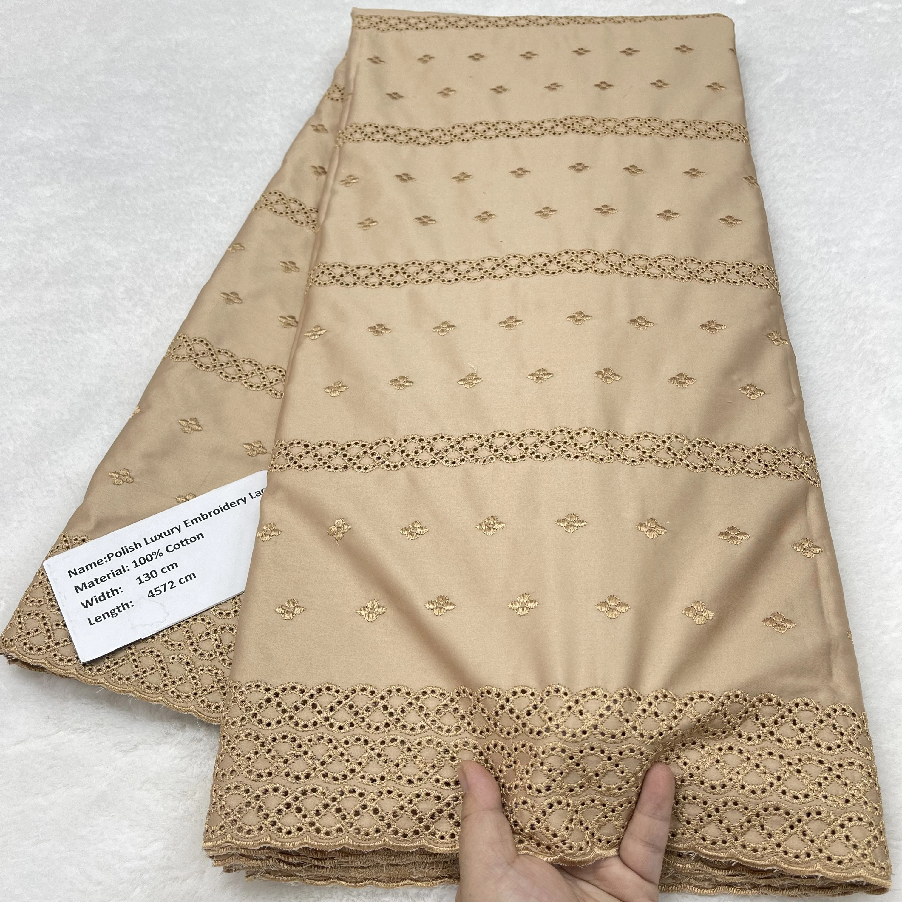 Luxury African Men /Women Satin 100% Cotton Lace Fabric Swiss Nigerian Polish Lace Fabric High Quality Embroidery TV4-1110-2