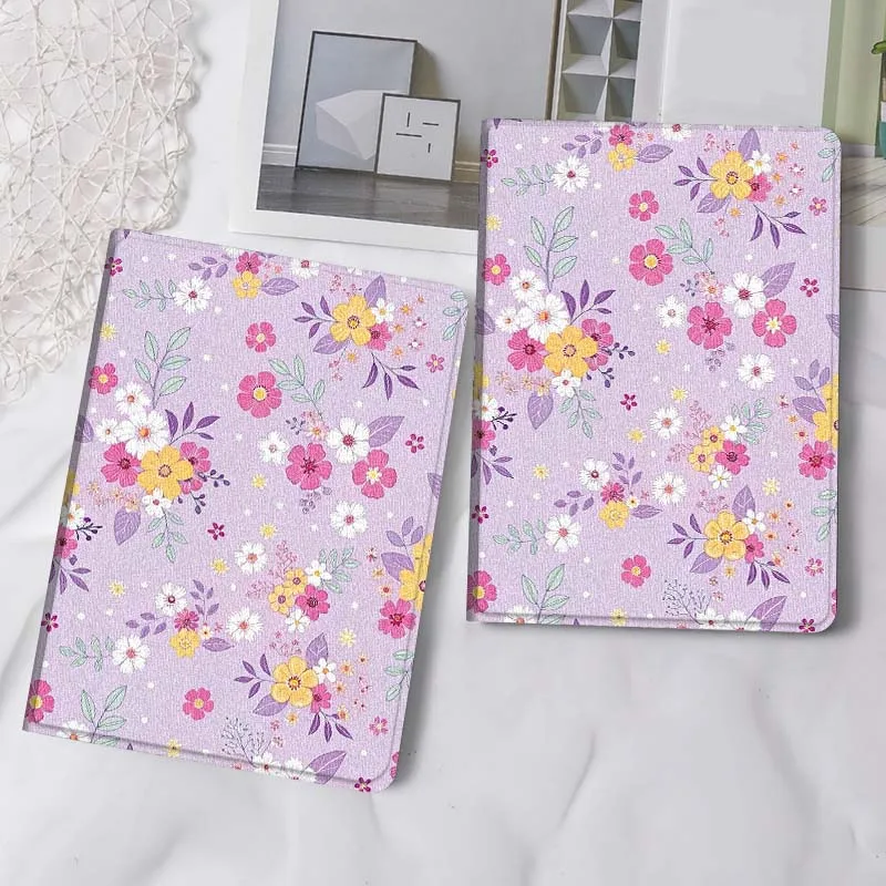 Art Purple Floral Pattern For Lenovo Xiaoxin Pad Pro Tab M10 K10 Plus 3rd Y700 Gen 11 11.2 11.5 12.7 8.8 Inch Tablet Case Cover