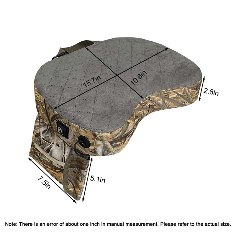 Stadium Seats Cushion Portable Heated Seats Pads Three Gears Temperature Adjustable Seats Cushion ,Leaf Camouflage