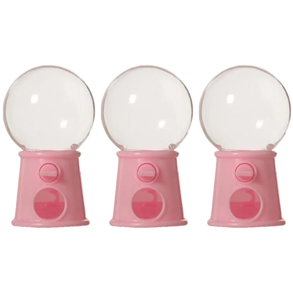 3 Pcs Chewing Gum Small Gumballs Machine Candy Mini Machines for Children Plastic Money Bank Grabbing Vending Kids Toys