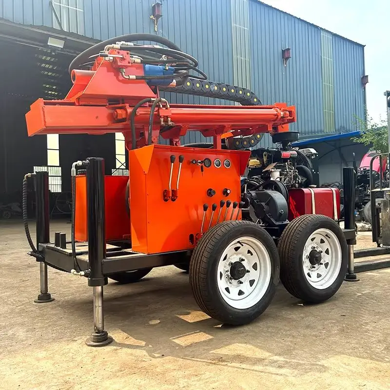 تخصيص مثقاب الآبار الهيدروليكية تحت الأرض 150 م 200 م جهاز حفر آبار المياه المحمول بعجلات #1