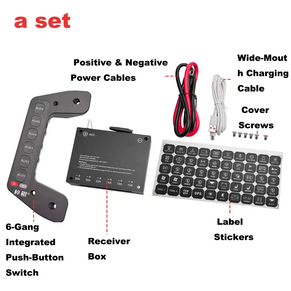 A Pillar Grab Handle 6 Gang Integrated Switch With Wireless Remote Controller Box Fit BAIC 212T01 2024-2026