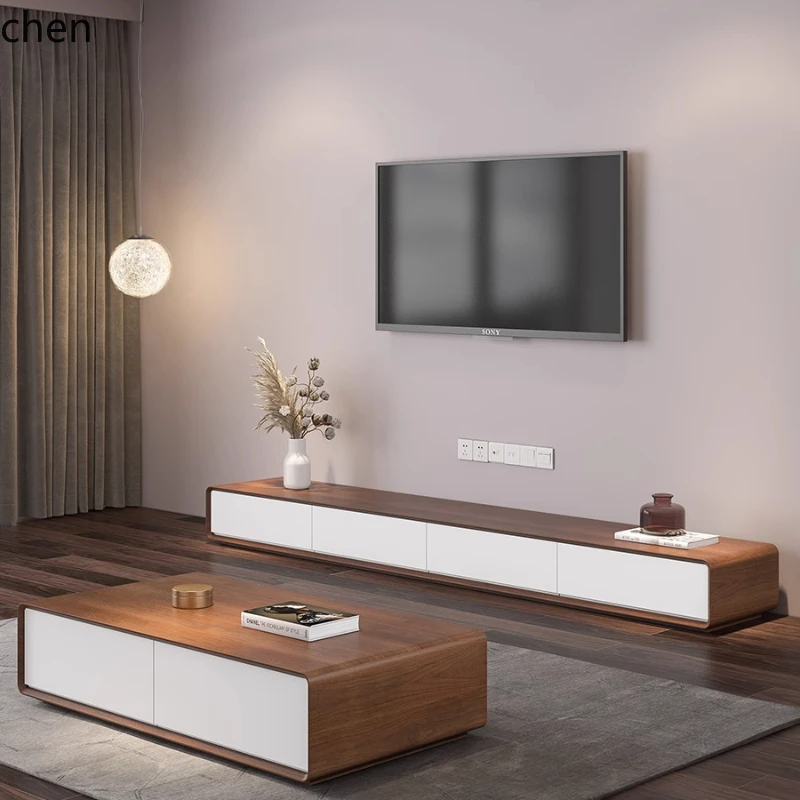 

HTT modern simple TV cabinet coffee table combination living room size apartment TV cabinet floor cabinet