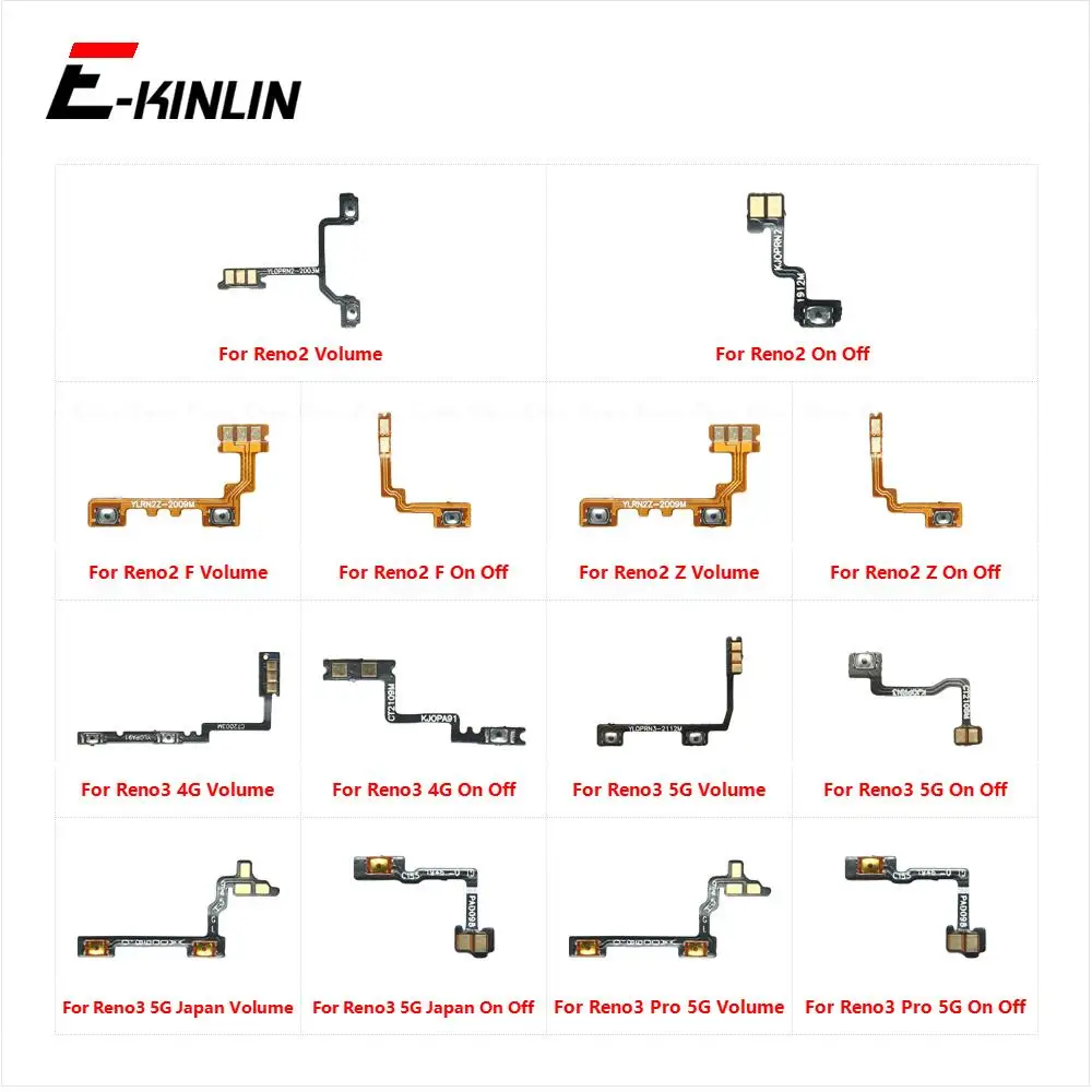 

Power ON OFF Mute Switch Control Key Volume Button Flex Cable For OPPO Reno2 Reno3 Pro F Z 4G 5G Replacement Parts