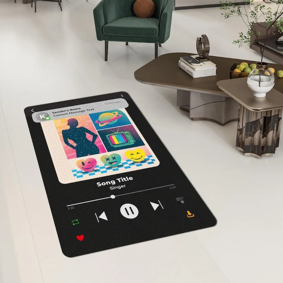 Album Cover Rug Customizable Personalized Music Carpet Music Player Rug Custom Song Rug Music Album Carpet For Birthday Gift