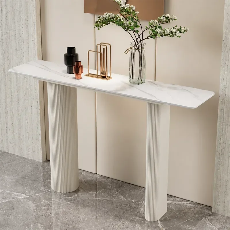 Italian Rock Slab Entryway Table Modern Luxury Console Table for Living Room High End Stone Shelf Display Stand Home Decor