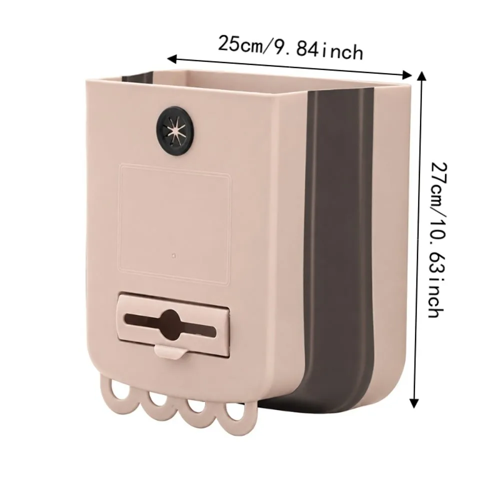 New Foldable Hanging Trash Can Plastic Hanging Storage Wall Mounted Garbage Can Wide Opening Kitchen Compost Bin Cabinet Door
