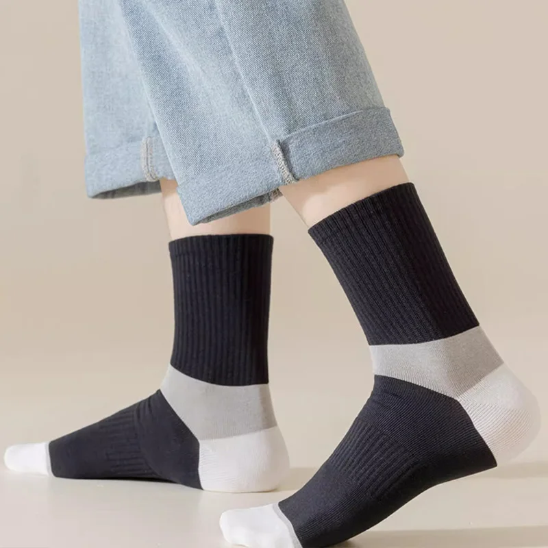 6 Paar atmungsaktive Baumwollsocken für Herren, Sportsocken, Herbst-Winter-Socken, schweißabsorbierend, geruchshemmend, Business-Socken, hohe Qualität – Detail 6