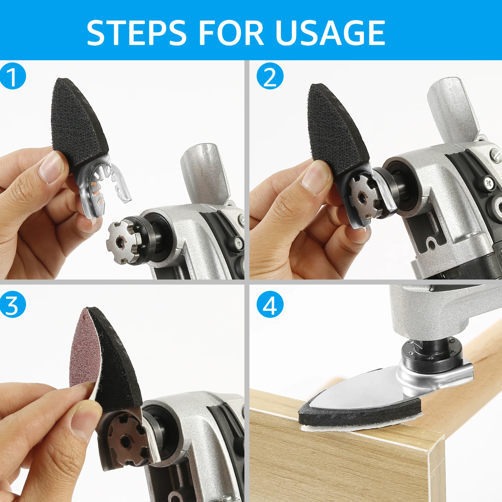 122Pack Grinding Triangle Oscillating Sandpaper Triangular Sanding Pad Hook Loop60/80/120/180/240/320 Grit For Multitool