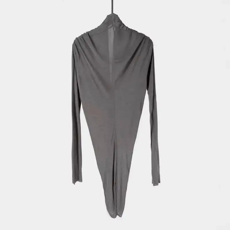 HKSH Women T-shirt Long Sleeves Solid Color Pleated Waist Cinching Draped Dark High-end Trend Casual Top New Summer 2026 HK22153