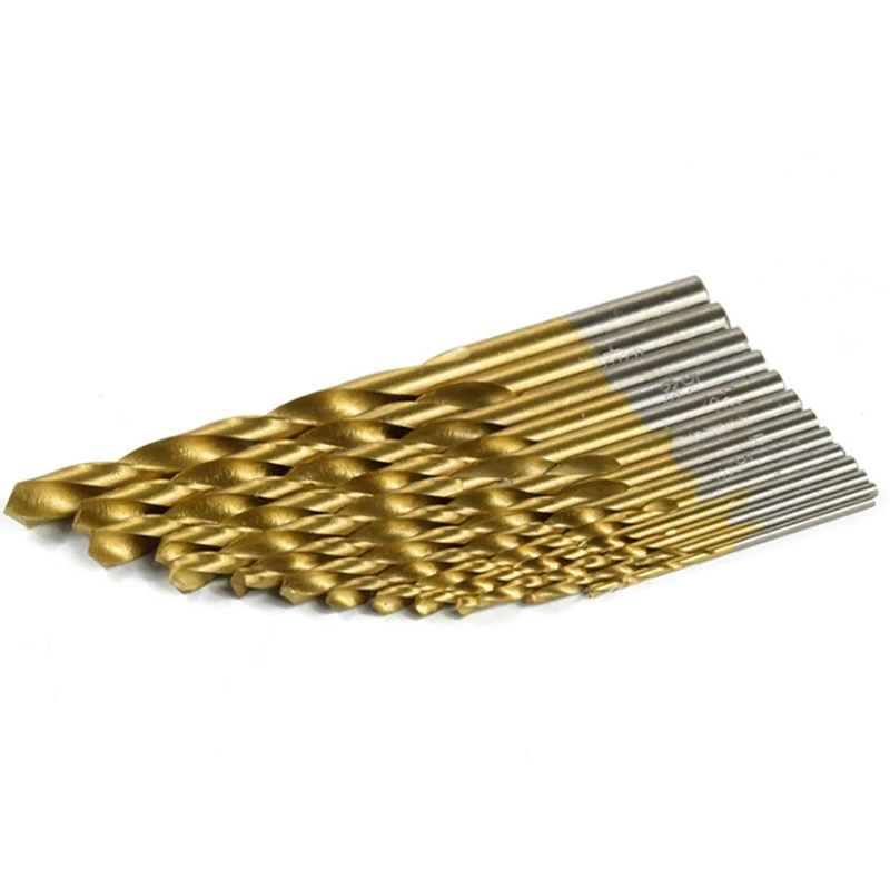 13Pc 1.5-6.5Mm Round Shank Twist Drill Bit Set Titanium Coated HSS Bit Woodworking Metal Tools-ABQU