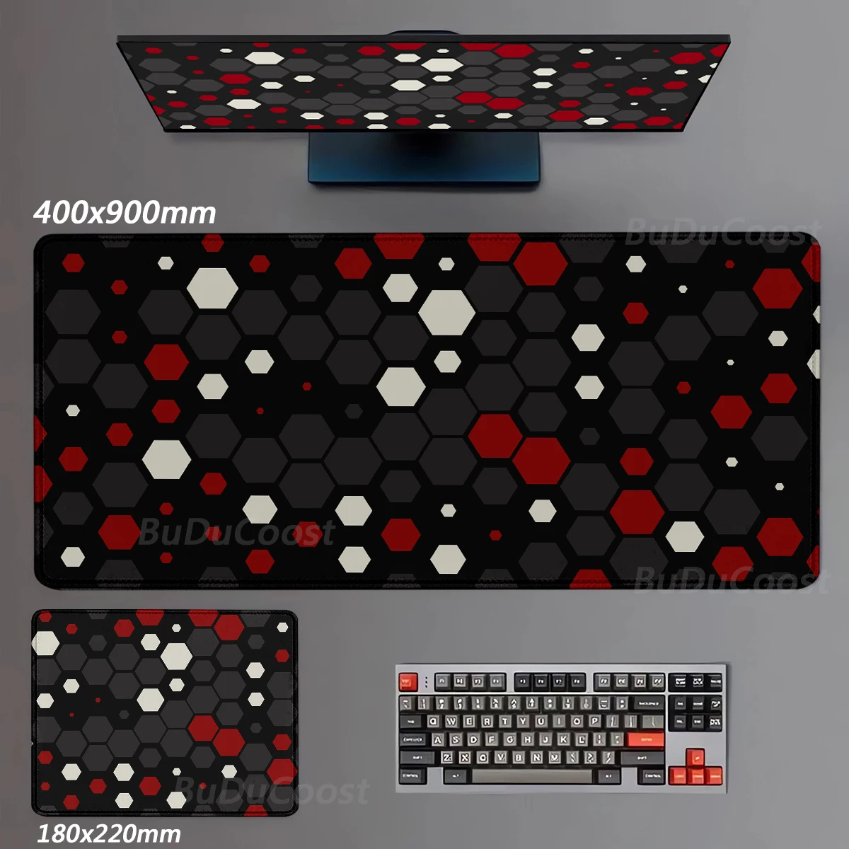 

400x900mm Rubber Large Mousepad Hexagon Geometric Art Game Mouse Pad For Gamer Laptop Table Decoration Office Non-slip mouse pad