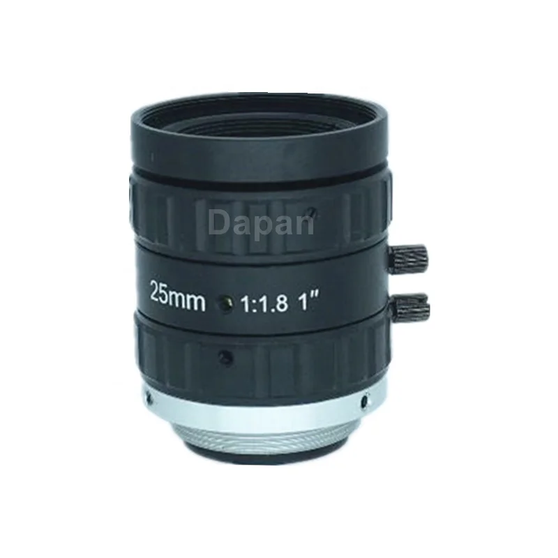 Профессиональный объектив машинного зрения, 8 МП, 1 дюйм, крепление C, 25 мм, F1,8, объектив промышленной камеры с низким искажением