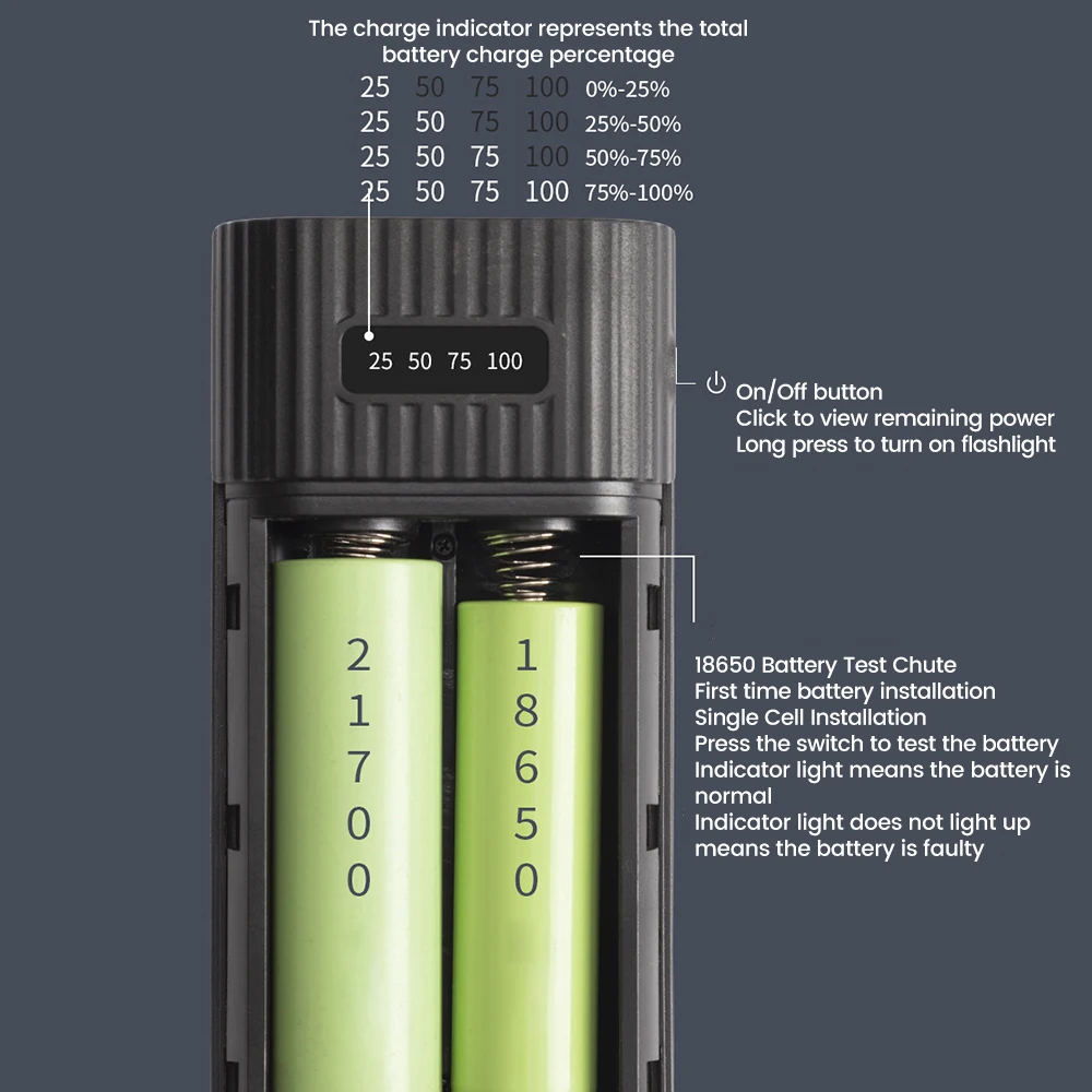 18650// 21700 Batterieladegerät-Adapter, Akkupack, DIY-Powerbank für Powerbank-Gehäuse, ohne Batterie und Zubehör – Detail 12