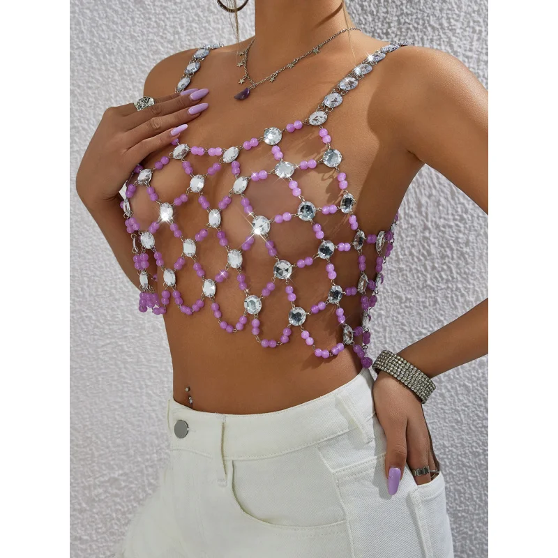 Body Jewelry Woman Chest Chain Sexy Bikini Bra Chain Underwear Nightclub birthday Party Dance Body Ornaments