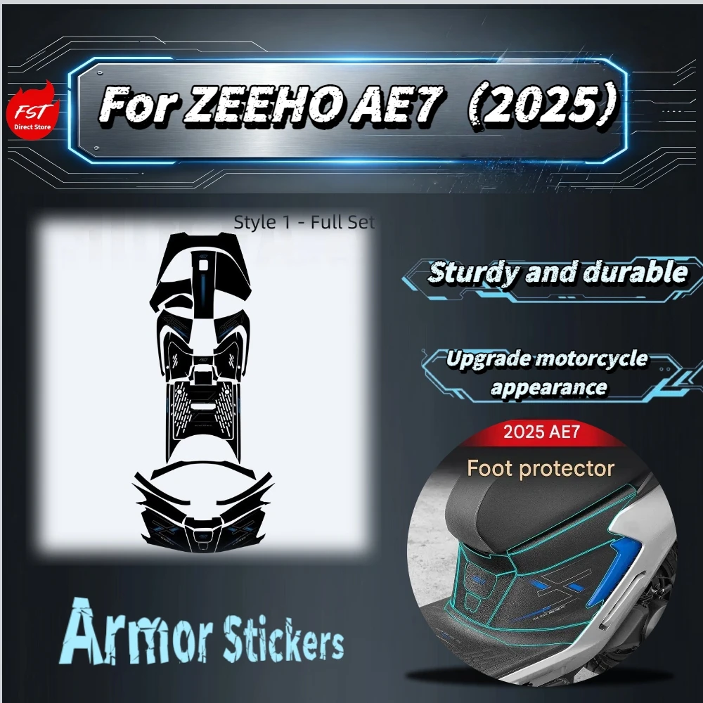 For ZEEHO AE7 2025 Slip‑Resistant Foot Protective Decals Weather‑Proof Color Printed Footboard Skin Stickers Mod Accessories
