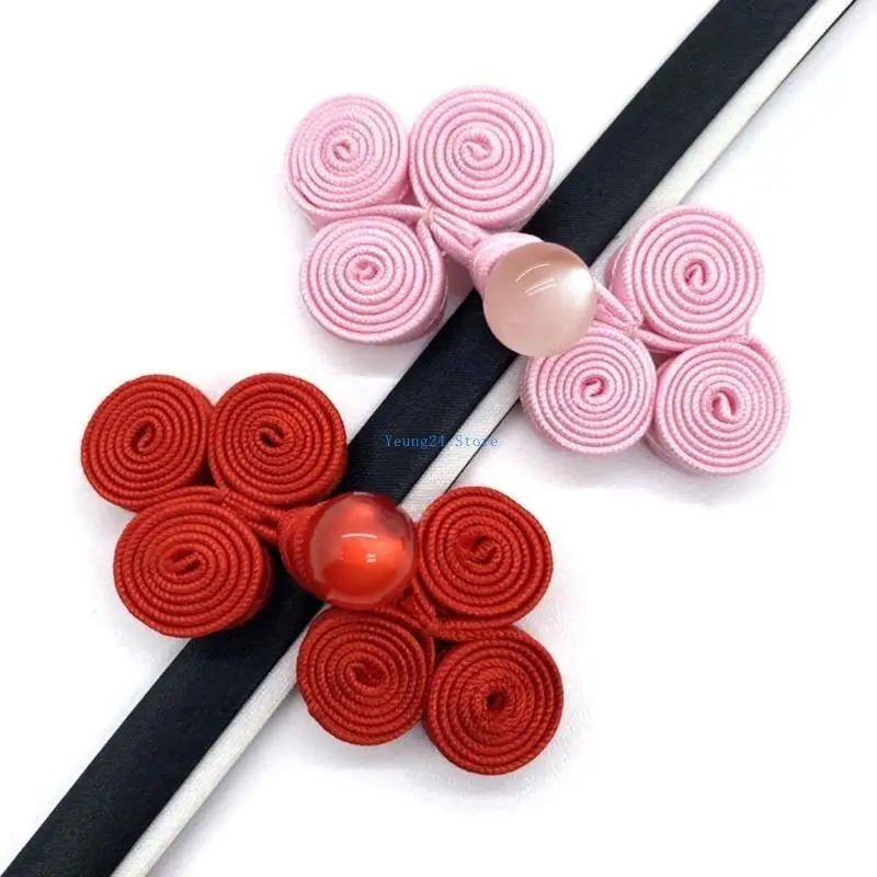 P8DB صينية تانغ قميص زر ثلاث جولات Cheongsam Fortener Button زر عقدة DIY