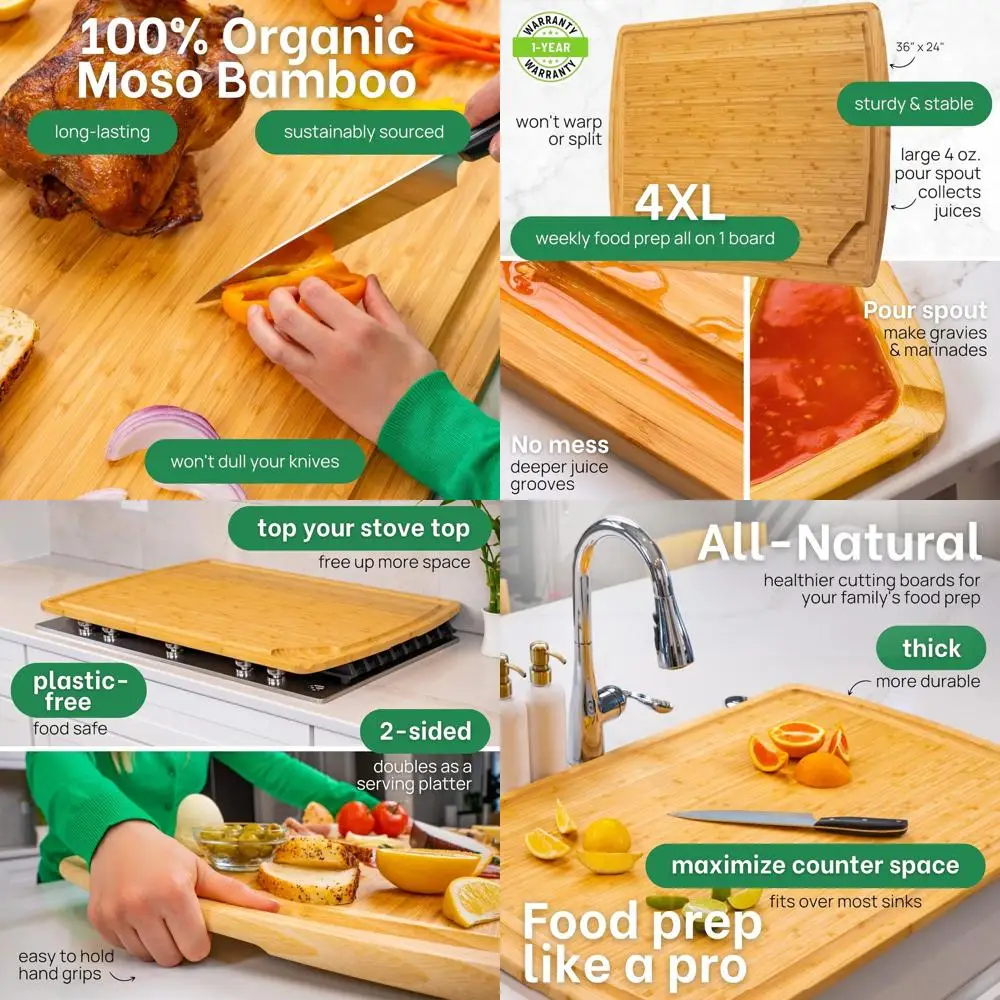 

Очень большая разделочная доска из бамбука — кухонная столешница 36x24, однотонная, разделочная доска 24x36 дюймов