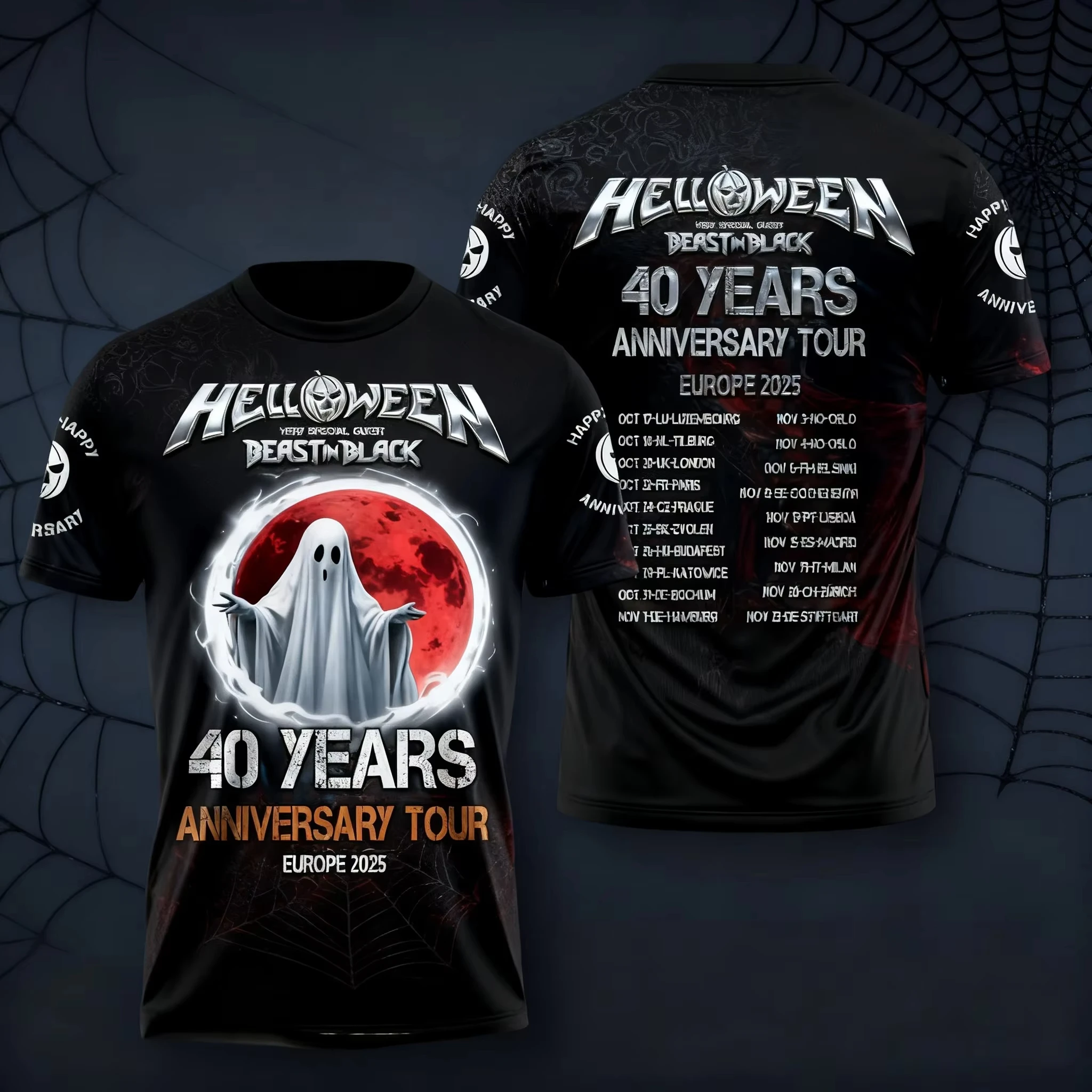 Novelty Rock Halloween Band 3D Print T-shirt Men Women Fashion Trend O-Neck Short Sleeve Tops Tees Plus Size Tshirt Men Clothing
