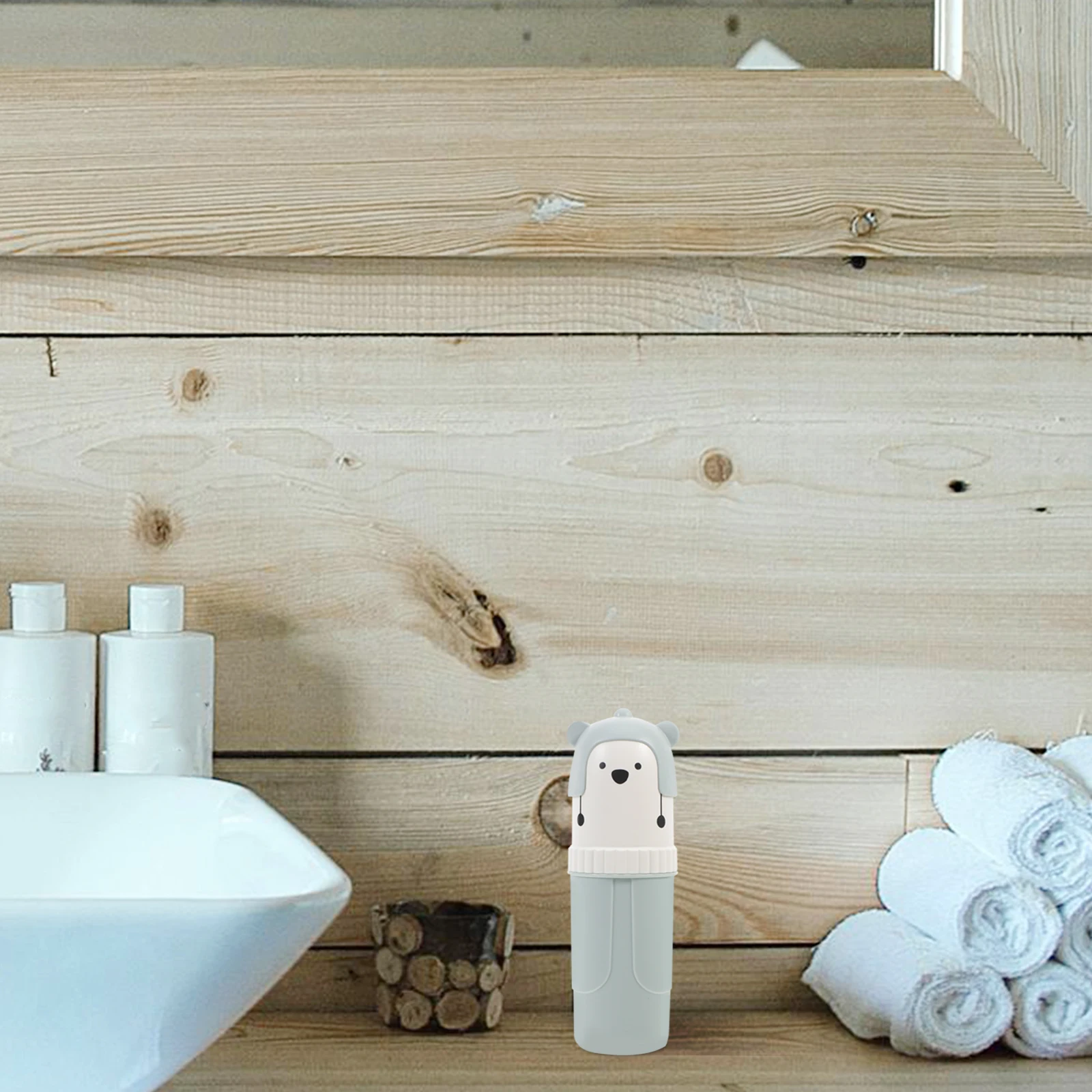 

Toothbrush Holder Portable Travel Case Pink Cartoon Bear Storage Box For Toothbrush Toothpaste Compact Size Reusable