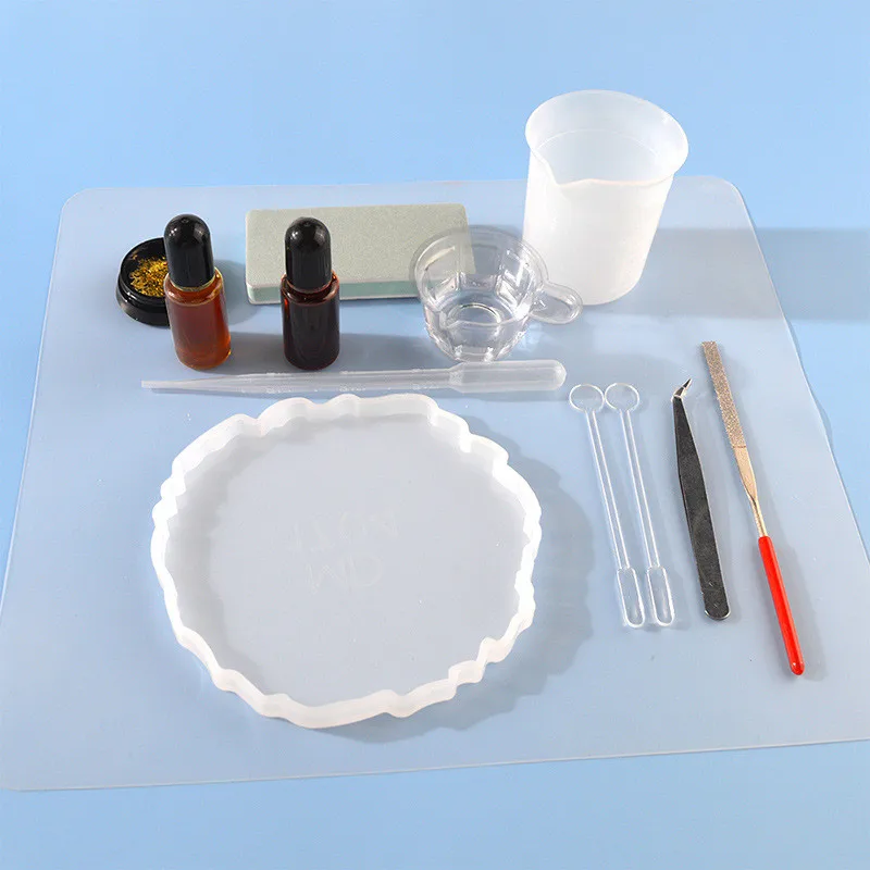 Epoxy Resin Molds Silicone Workbenches Table Plate DIY Epoxy Jewelry Making Finding Tool Silicone Waterproof Placemat Table Mat