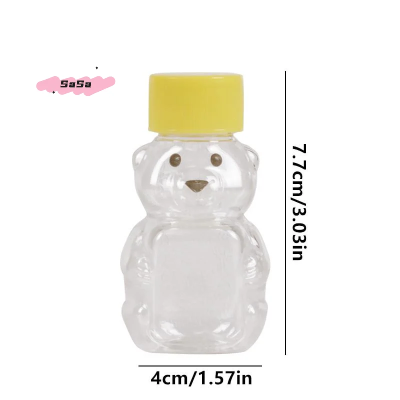 1/4Pcs Mini Bear Soy Sauce Bottles Portable Small Condiment Containers Squeeze Bottle for Picnic Travel Kitchen Supplies