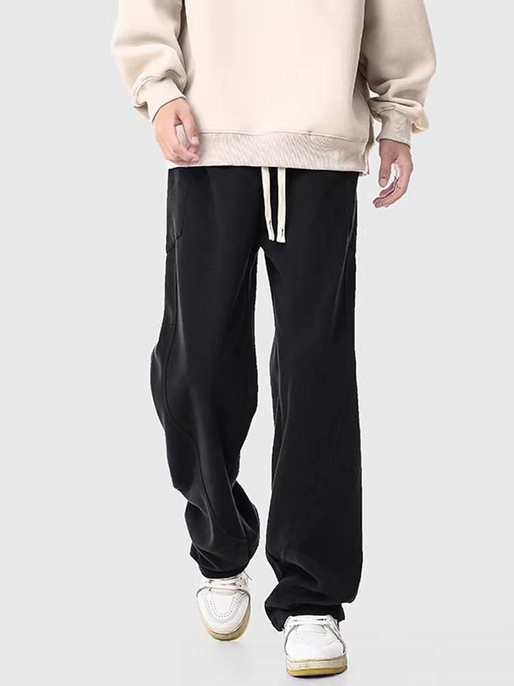 กางเกงกีฬาผู้ชายสไตล์อเมริกัน ทรงหลวม ทรงตรง สบายๆ ทันสมัย เหมาะกับฤดูใบไม้ผลิและฤดูใบไม้ร่วง