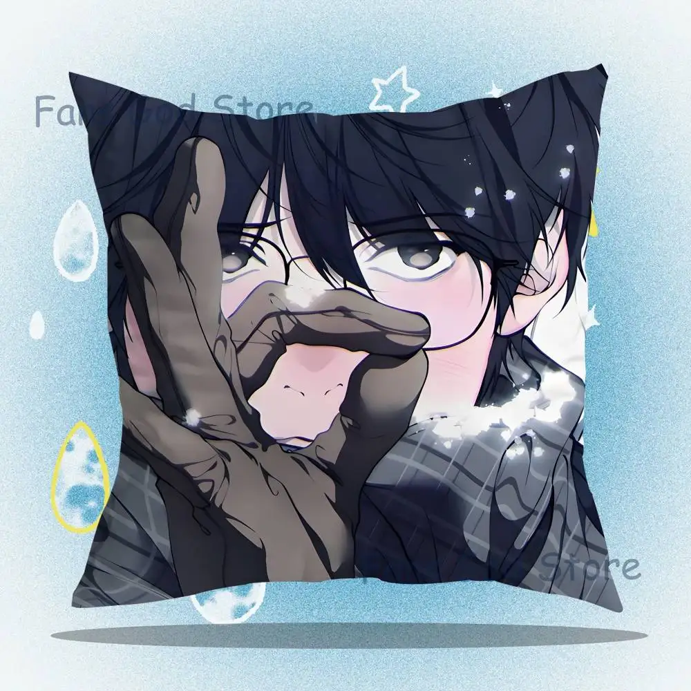 Manga L-Lost In The C-Cloud Art Pillow Case Square Double-Sided Printing Short Plush Sofa Cushion Cover Bedroom Bedside Pillow