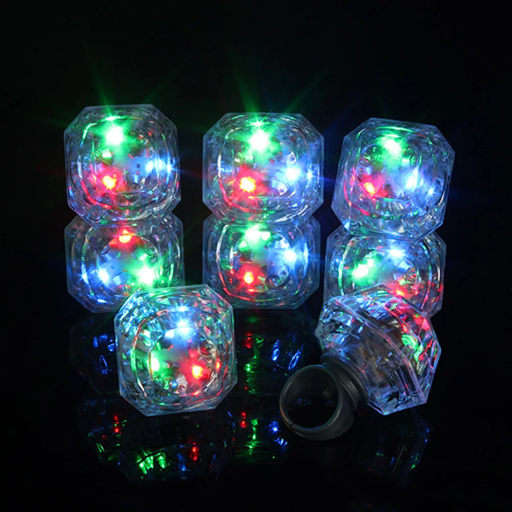 24 Pcs Toys Gifts for Stocking Stuffers Light up Ring LED Finger Jelly Rings Flashing Bulk Child