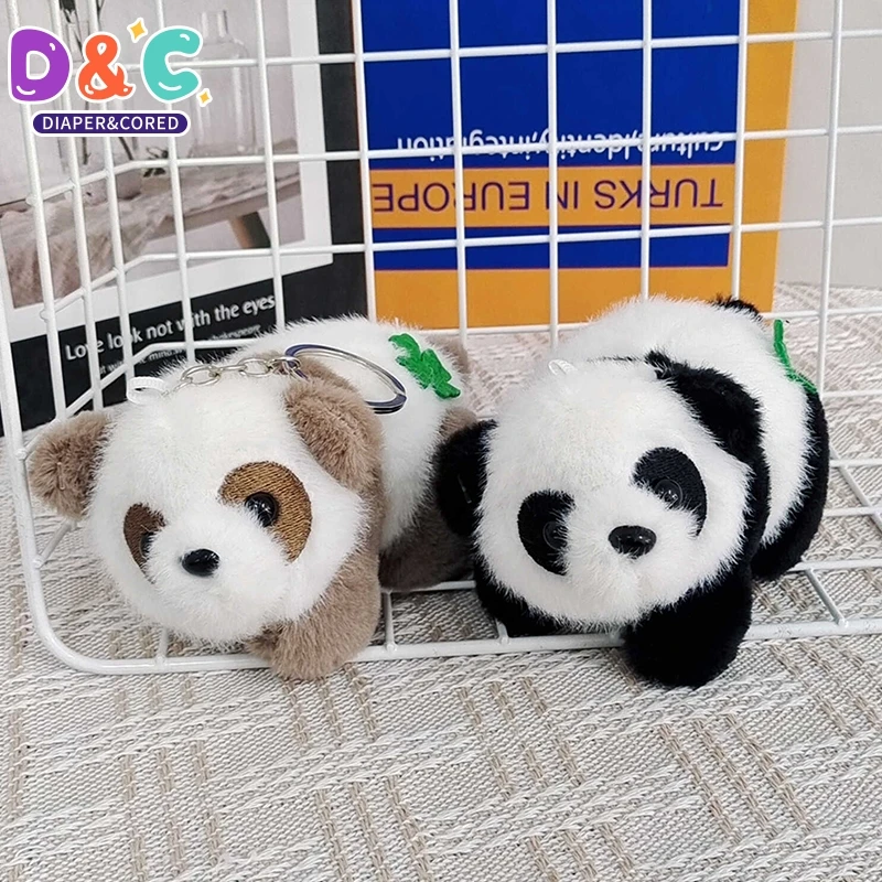 Llavero colgante de juguete de Panda de Animal de peluche lindo, colgante de mochila, adornos, regalos, 1PC