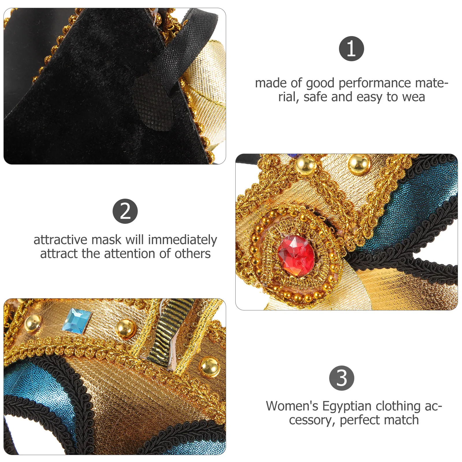 هالوين مصر نمط نصف وجه امرأة للحزب تأثيري كرنفال مهرجان زي ملحق ثعبان قناع حفلة تنكرية فريدة من نوعها مضحك