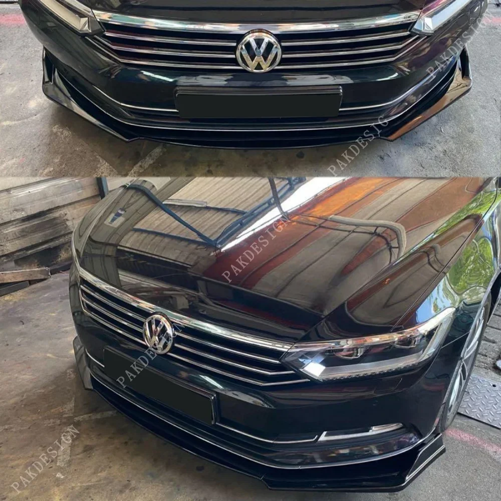 

Car Front Bumper Lip Splitter Spoiler Body Kits Diffuser Protector Cover for VW Volkswagen Passat B8 2014-2019 3PCS ABS Tuning