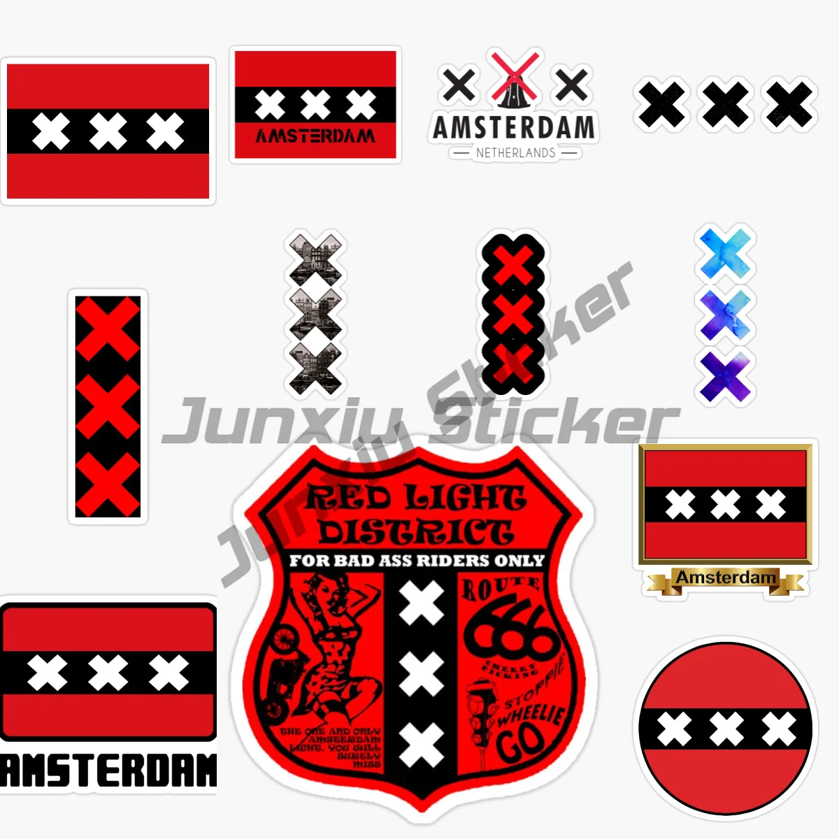 

Amsterdam National Flag and Emblem Vinyl Self-adhesive Decal Car Waterproof Car Decal Bumper Sticker Car Accessories KK10cm