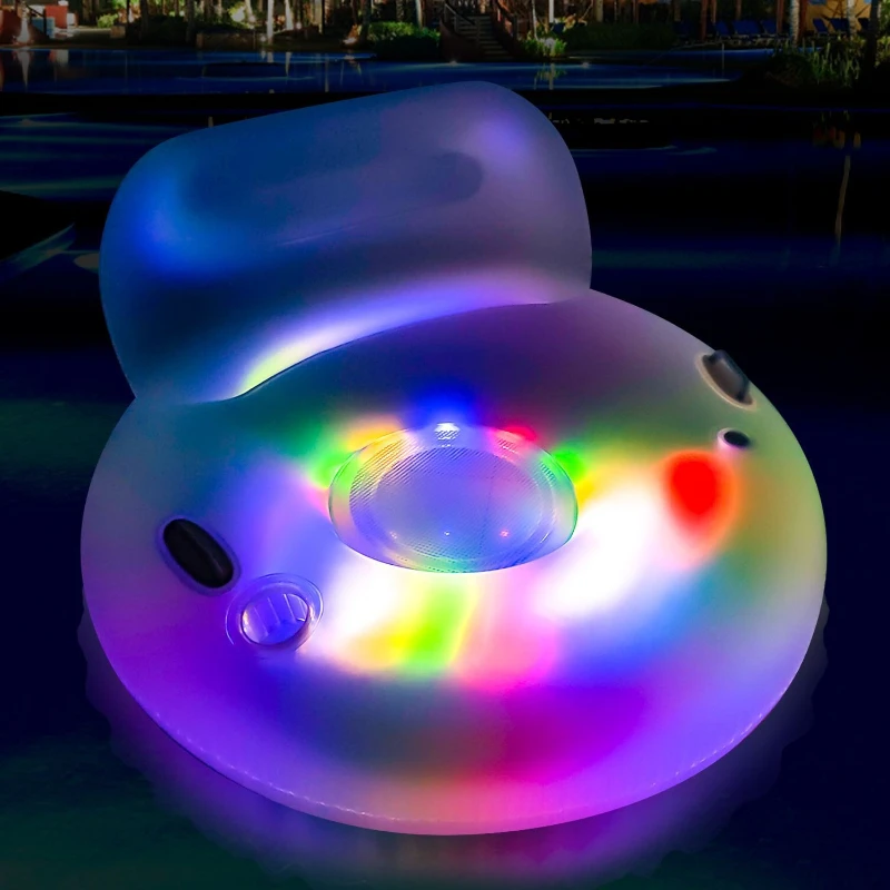 

Inflatable manufacturer, water swimming floating bed LED light, swimming floating bed, water floating row