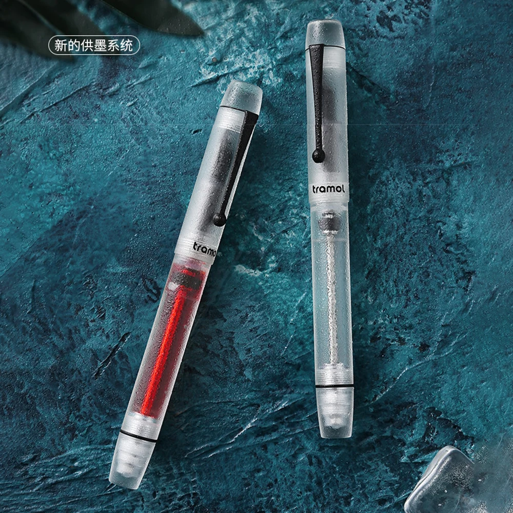 stylo-plume-en-acrylique-transparent-mat-tramol-pointe-ef-f-pour-le-bureau-l'ecriture-l'encre-la-papeterie-cadeau