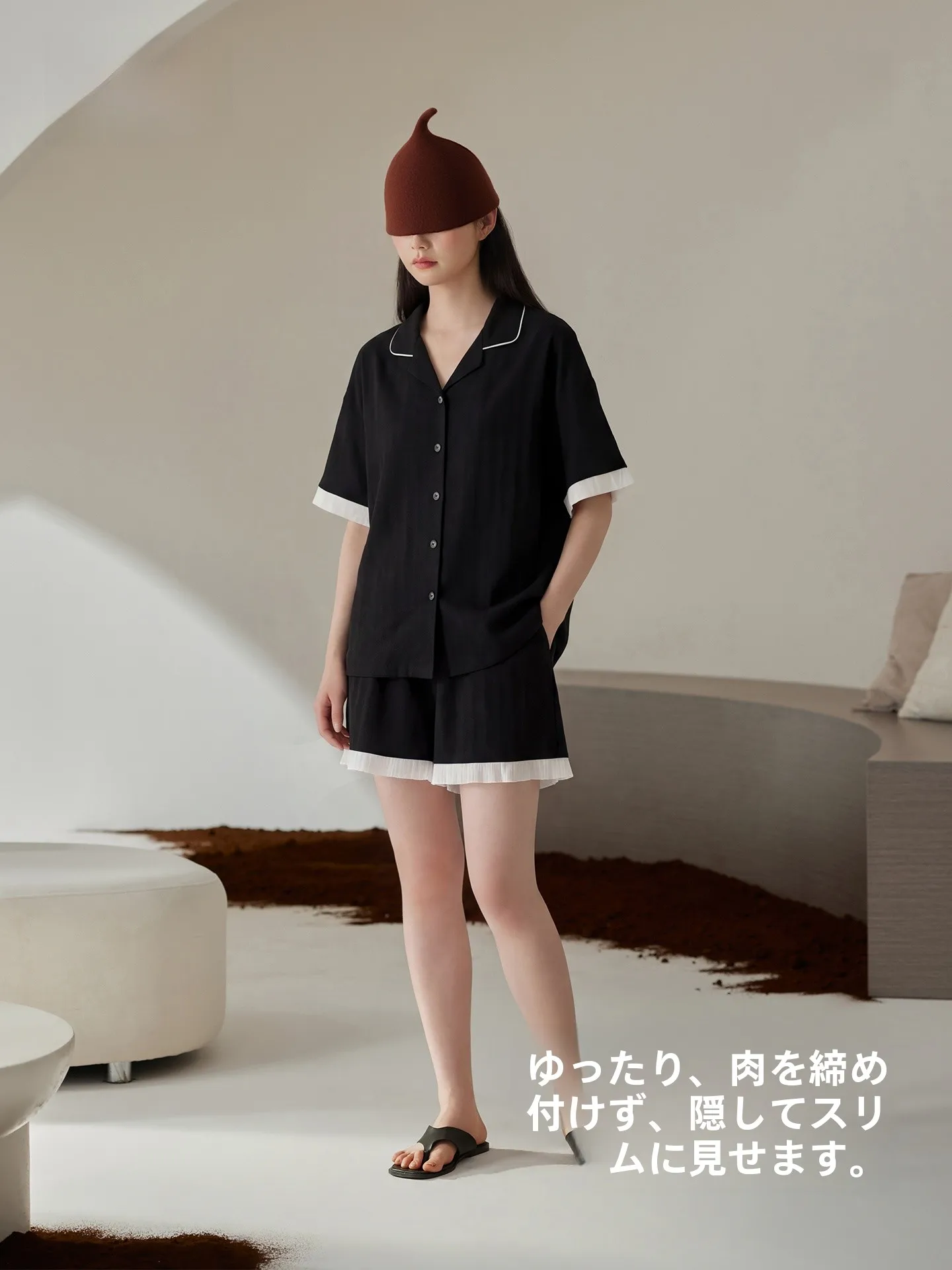 arachne-2026-nueva-ropa-de-dormir-de-verano-para-mujer-manga-corta-algodon-y-seda-ropa-de-casa-negra-de-color-lino-puro