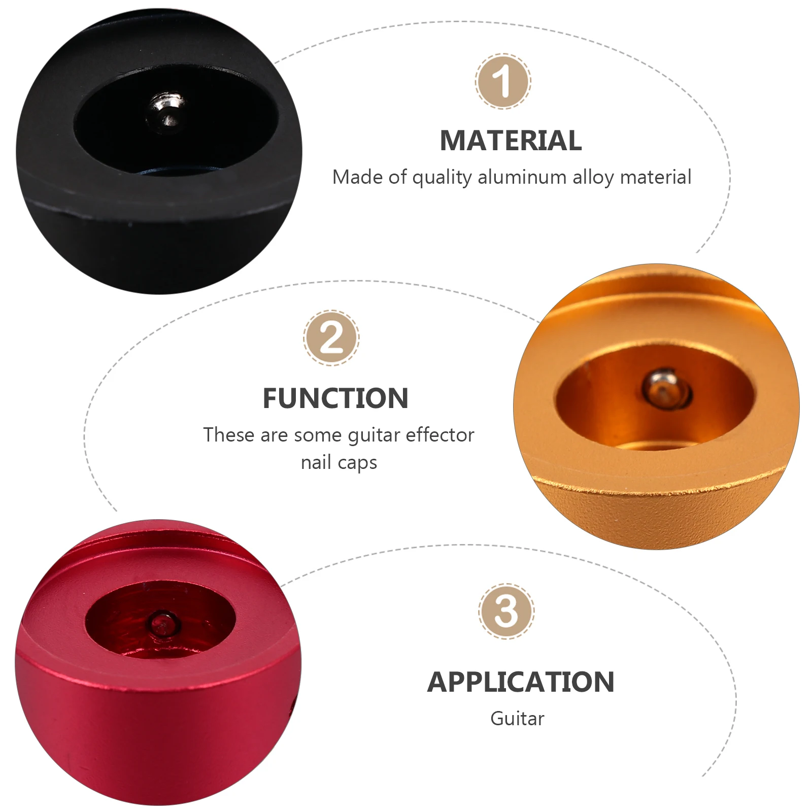 

5 Sets Effect Pedal Topper Aluminum Alloy Durable Safe Rubber Pedal Footswitch Topper Pad Protection Footswitch Hat Toppers