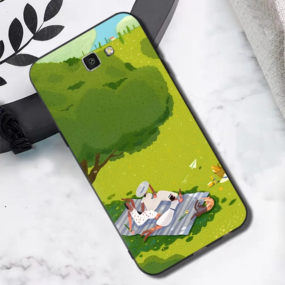 Summer illustration Phone Case For Samsung S 9 10 20 21 22 23 30 23plus lite Ultra FE S10lite Fundas