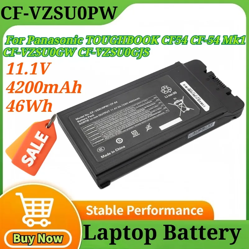 

Аккумулятор для ноутбука Panasonic TOUGHBOOK CF54 CF-54 Mk1 CF-VZSU0GW CF-VZSU0GJS, CF-VZSU0PW 11.1V 4200mAh 46Wh, CF-VZSU0PR, CF-VZSU0LW